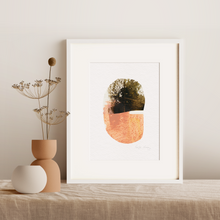 Load image into Gallery viewer, Seedling #14 - Framed 6"x9" Hand Painted Paper Collage