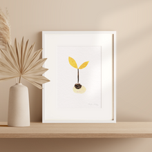 Load image into Gallery viewer, Seedling #17 - Framed 6"x9" Hand Painted Paper Collage