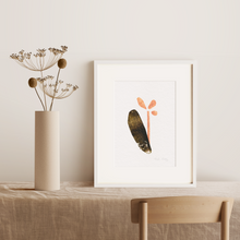 Load image into Gallery viewer, Seedling #8 - Framed 6"x9" Hand Painted Paper Collage